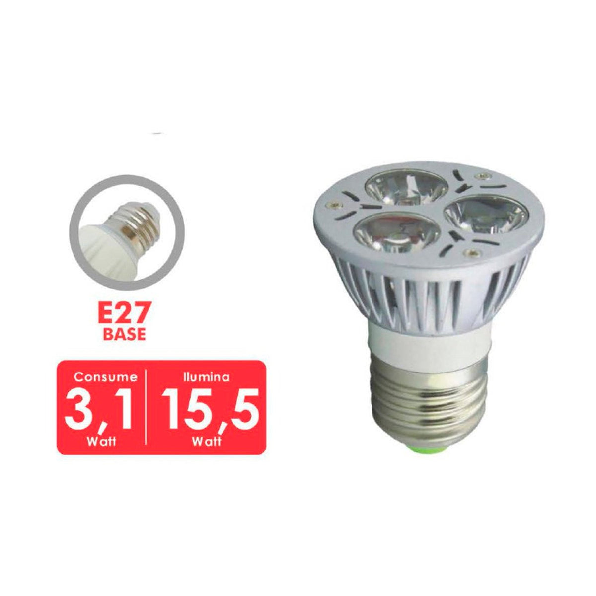 Ampolleta Led DBlue 3,1W Ilumina 15,5W, Conector E27