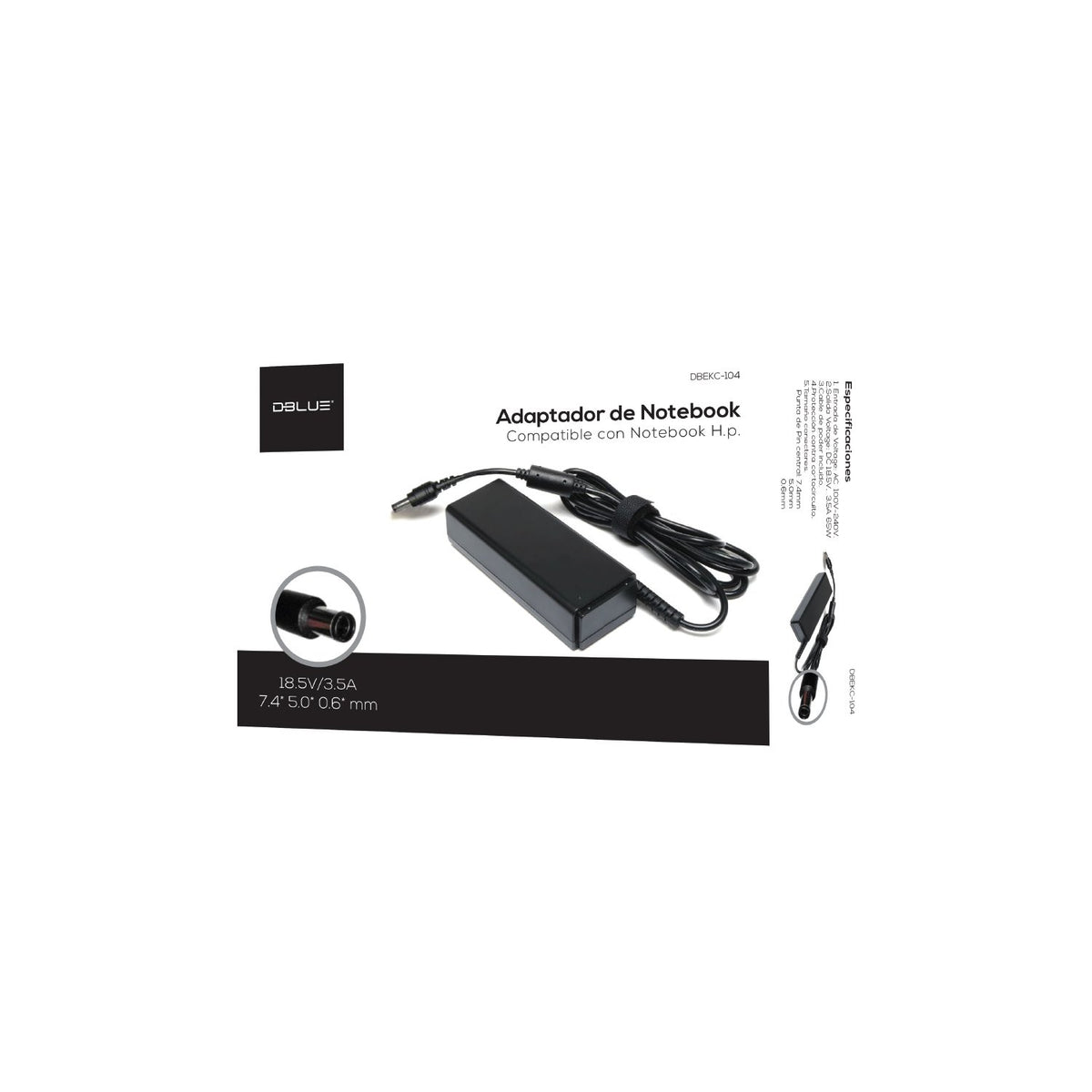Cargador de notebook DBlue 18.5v/3.5a