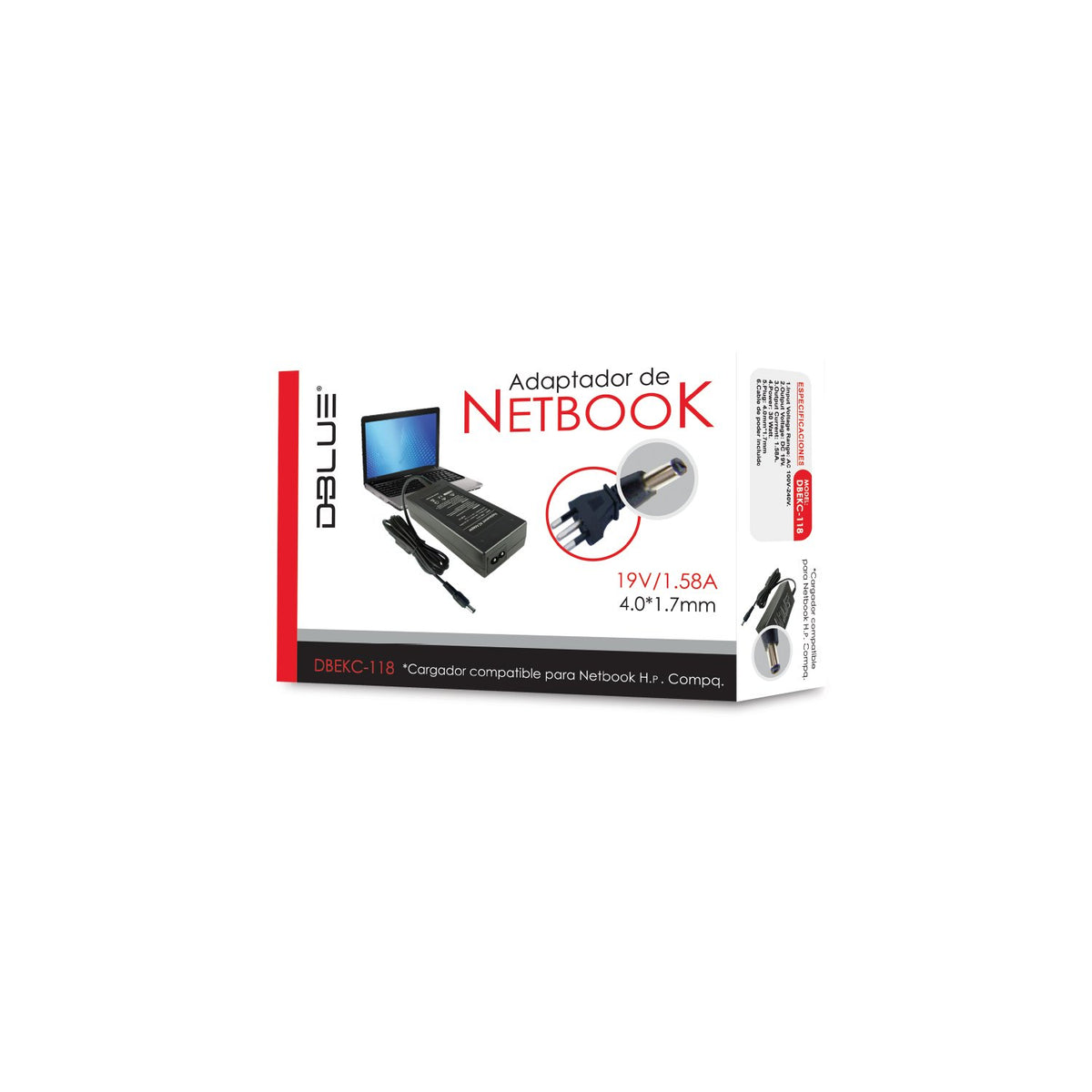Cargador de notebook DBlue 19.5v/1.58a