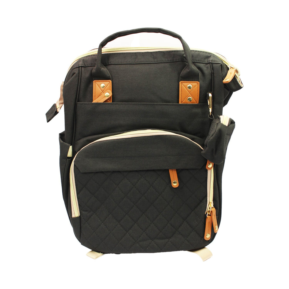 Mochila Pañalera Maternal Premium (Negra/Capitoné)
