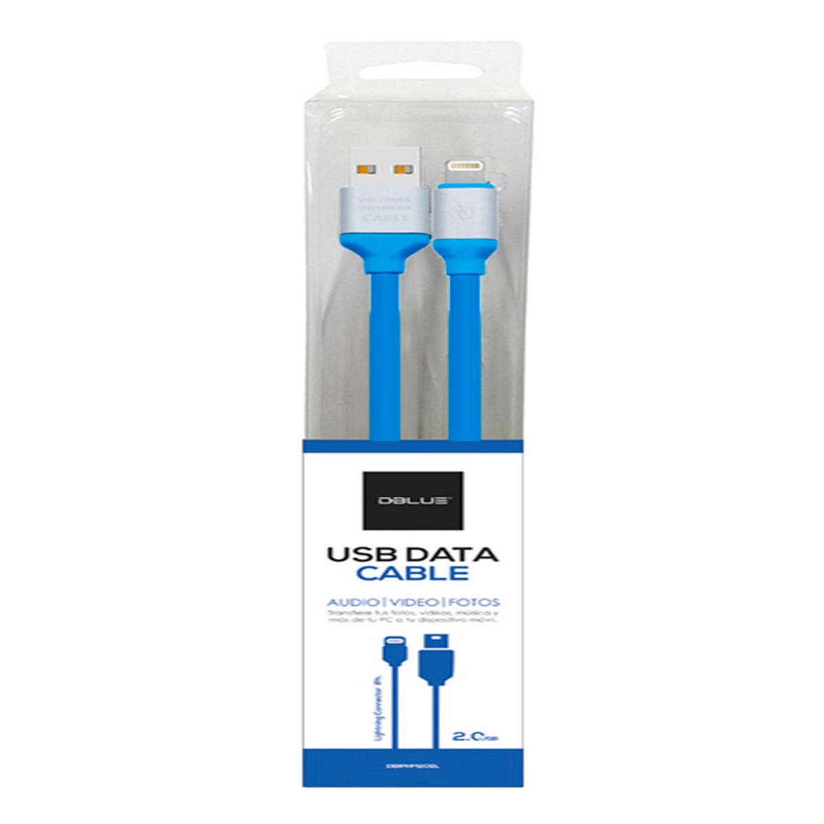 Cable DBlue USB a Lightning, 1.2 mts. Neón .