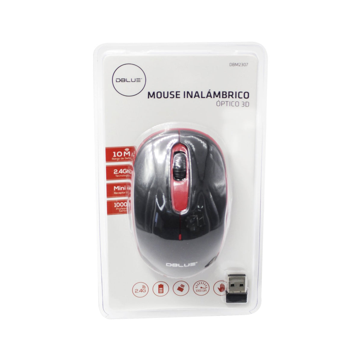 Mouse Inalámbrico Óptico 3D DBlue, 2.4 GHZ, 1000 DPI