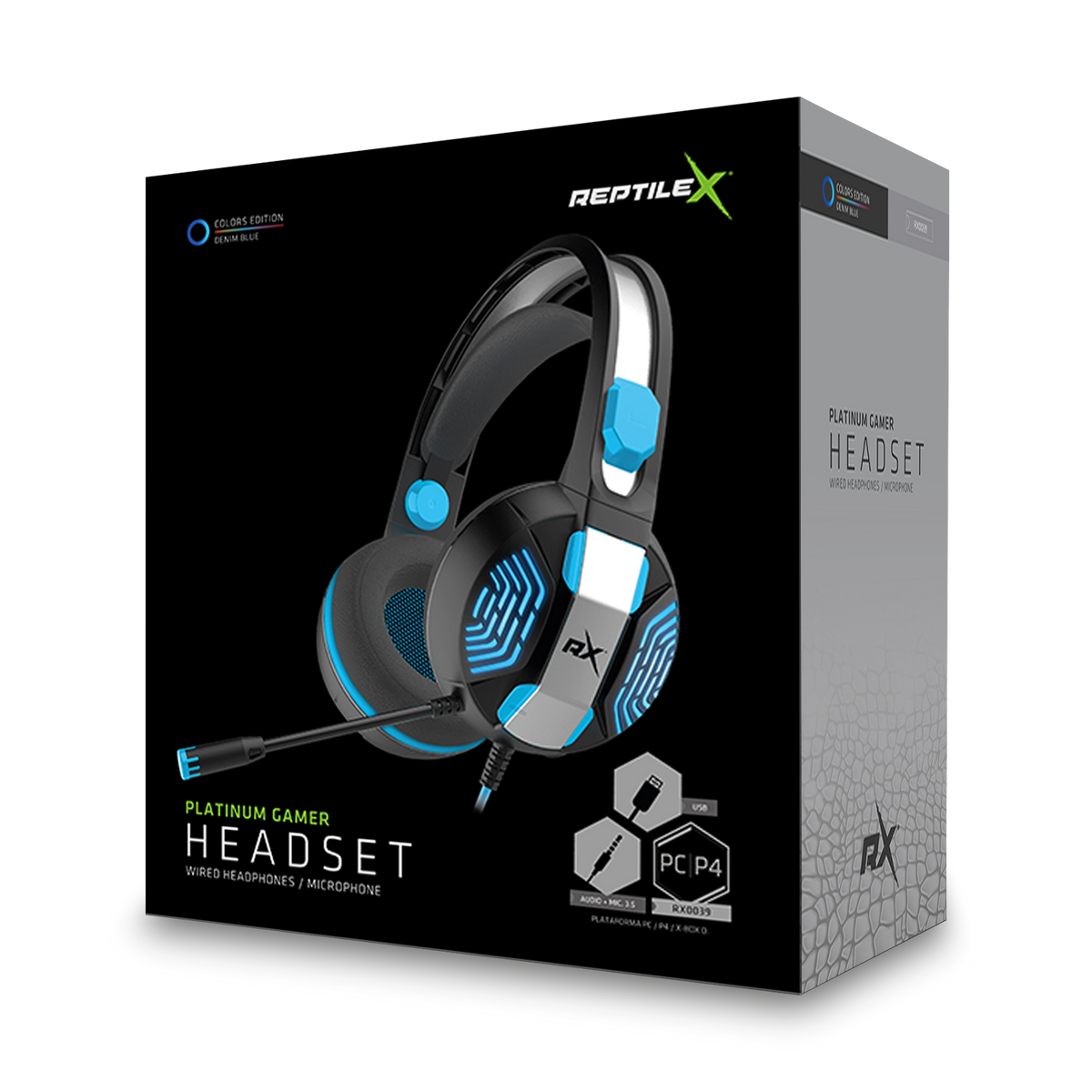 Audífono ReptileX Gamer Con Led y Micrófono