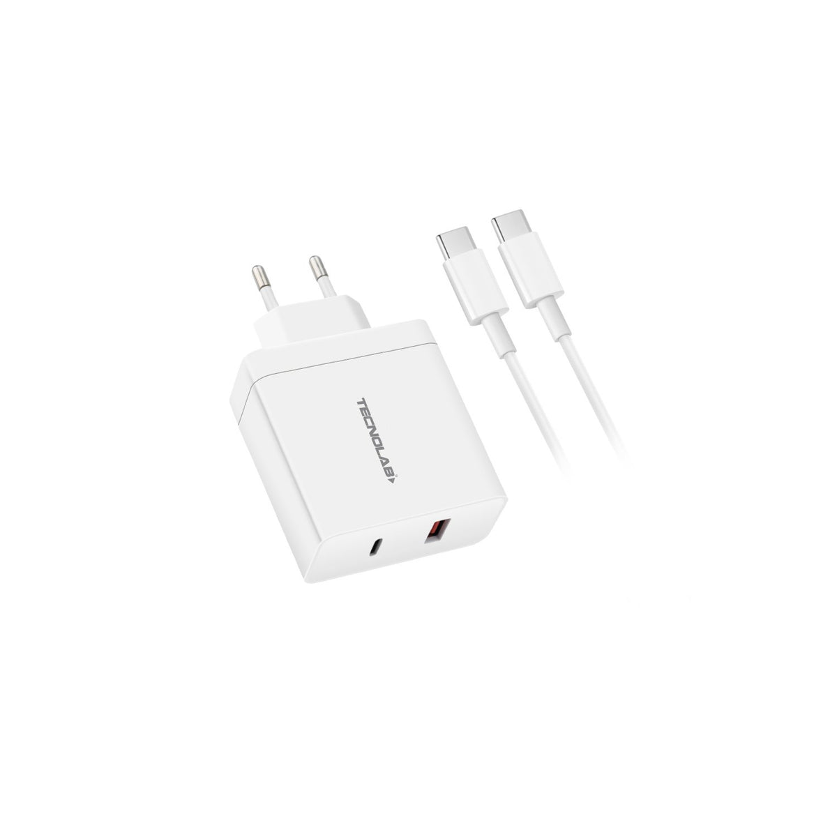 Cargador Tecnolab USB 18W tipo C 36W cable tipo C a C