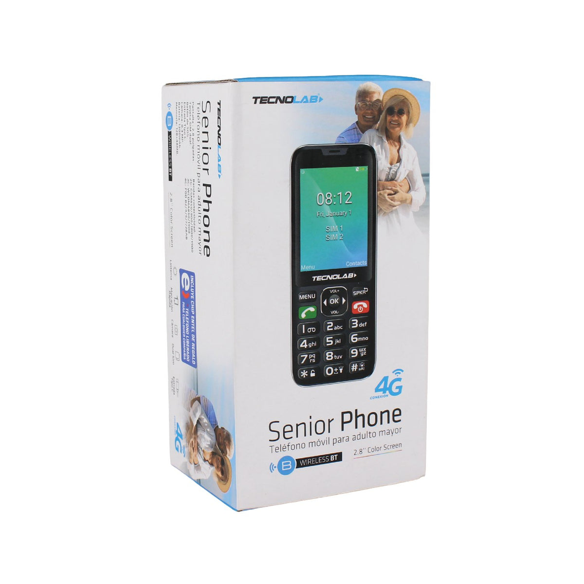 Teléfono senior sim dual black