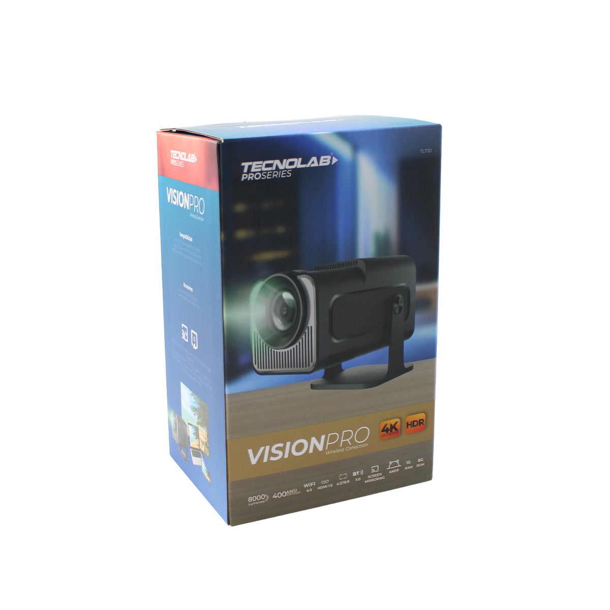 Proyector Smart Android 11 Con Wifi, Bt 5.0, 8000 Lúmenes