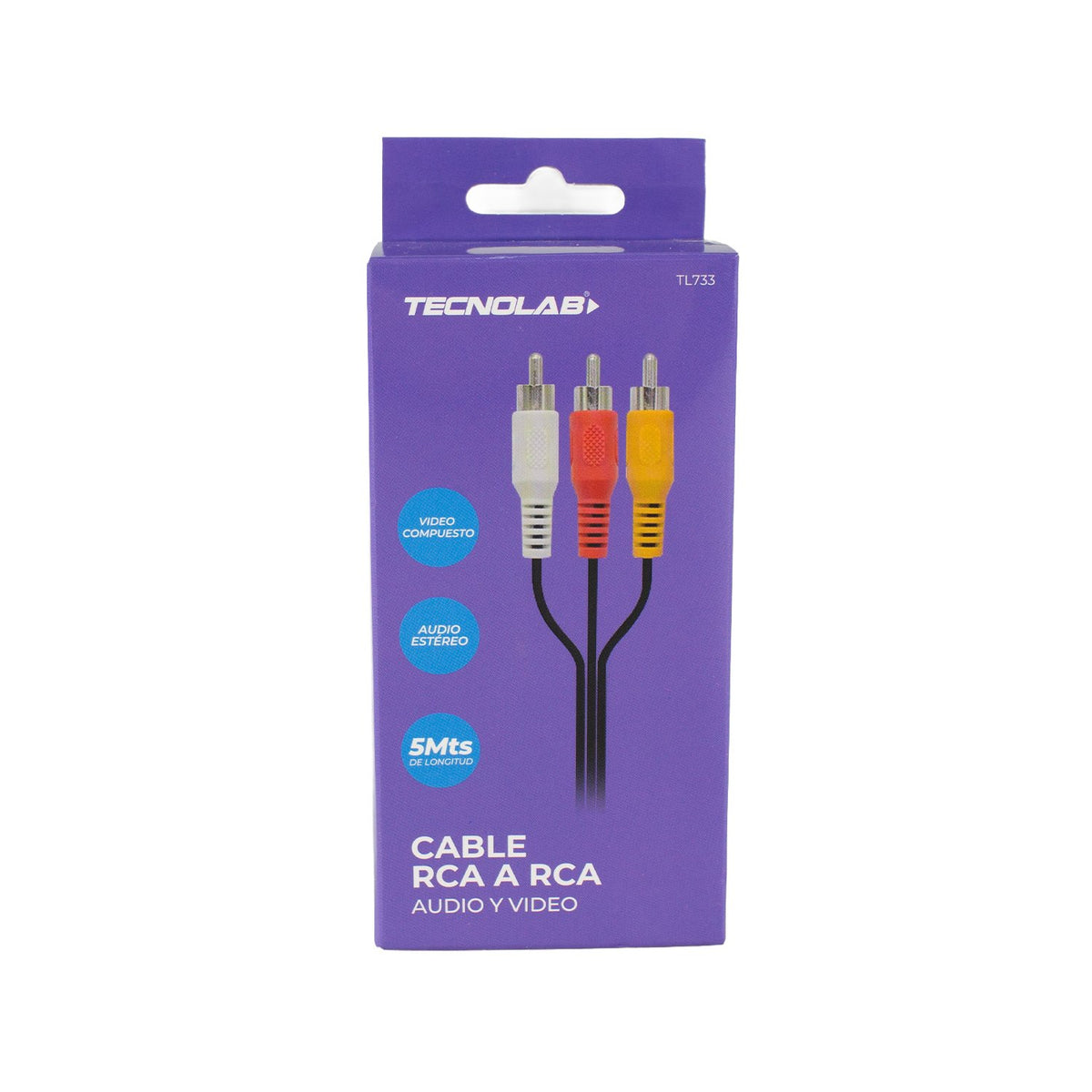Cable Tecnolab 3Rca A 3Rca De 5 Metros