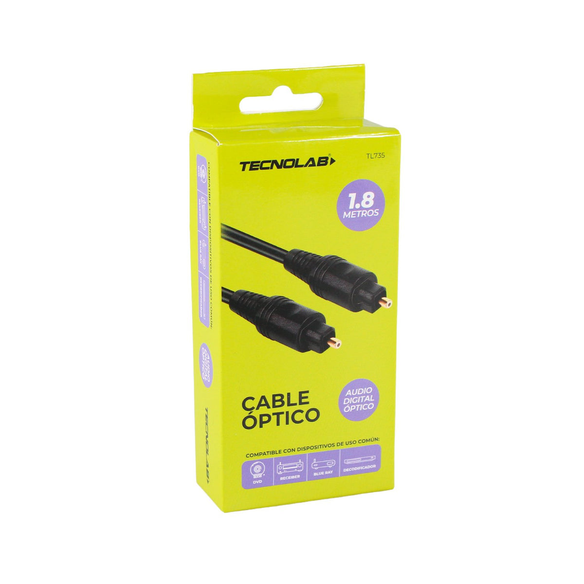 Cable Óptico Tecnolab De Audio 1.8Mts