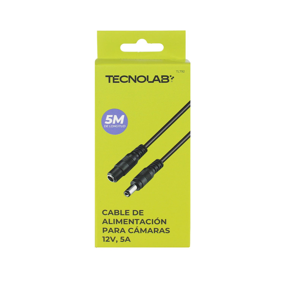 Cable de alimentación para cámaras de 12V y hasta 5A, 5 mts