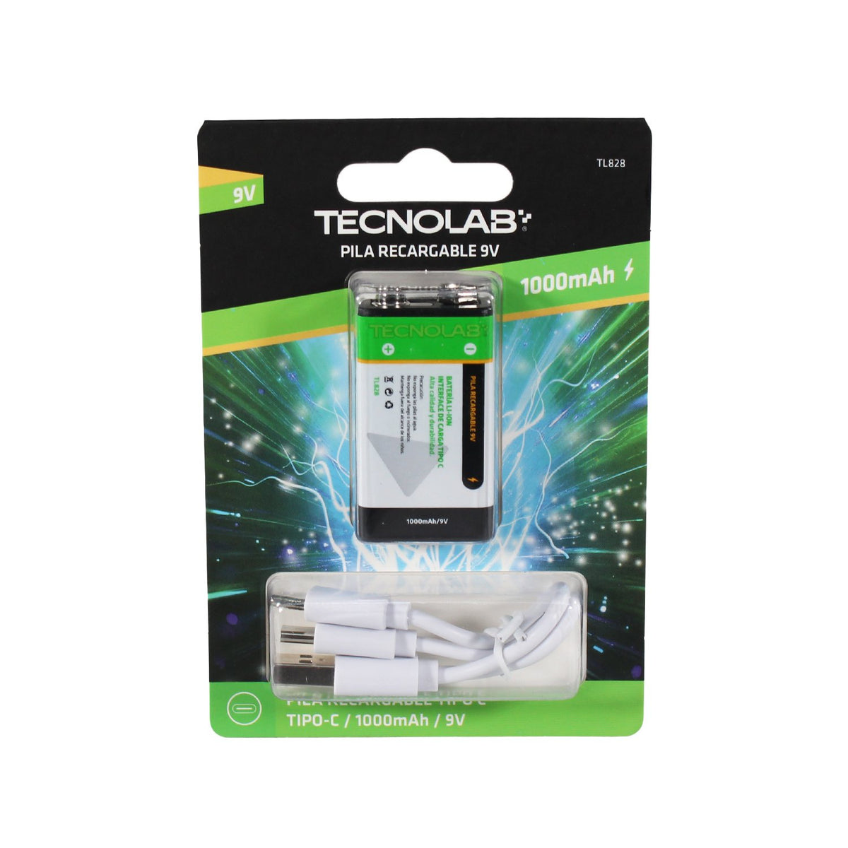 Pila Tecnolab recargable de litio USB tipo c
