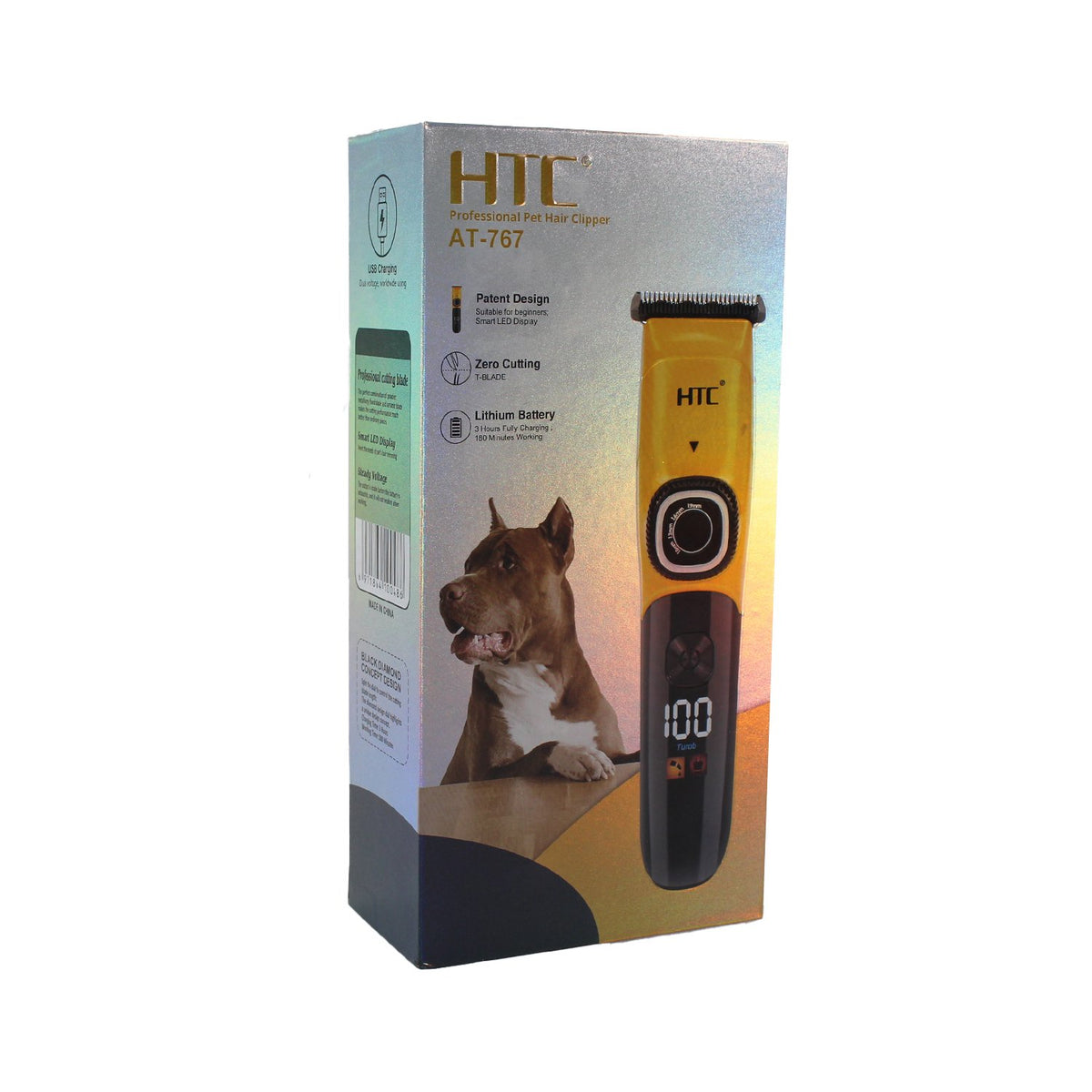 Cortadora de pelo HTC inalámbrica para mascotas