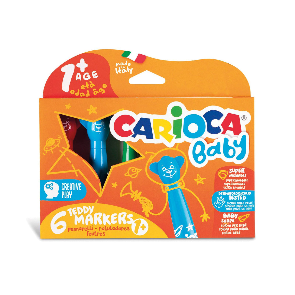 Plumones Carioca Baby Teddy 6 Unidades desde 1 Año