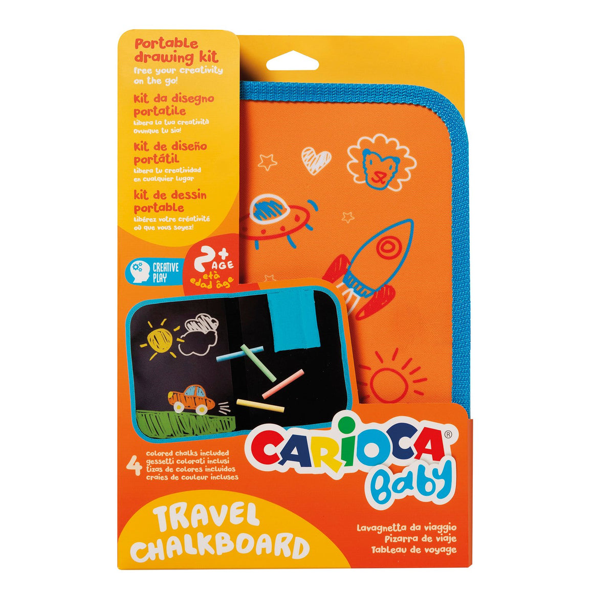 Set Creativo Carioca Baby Travel Board con 4 Tizas