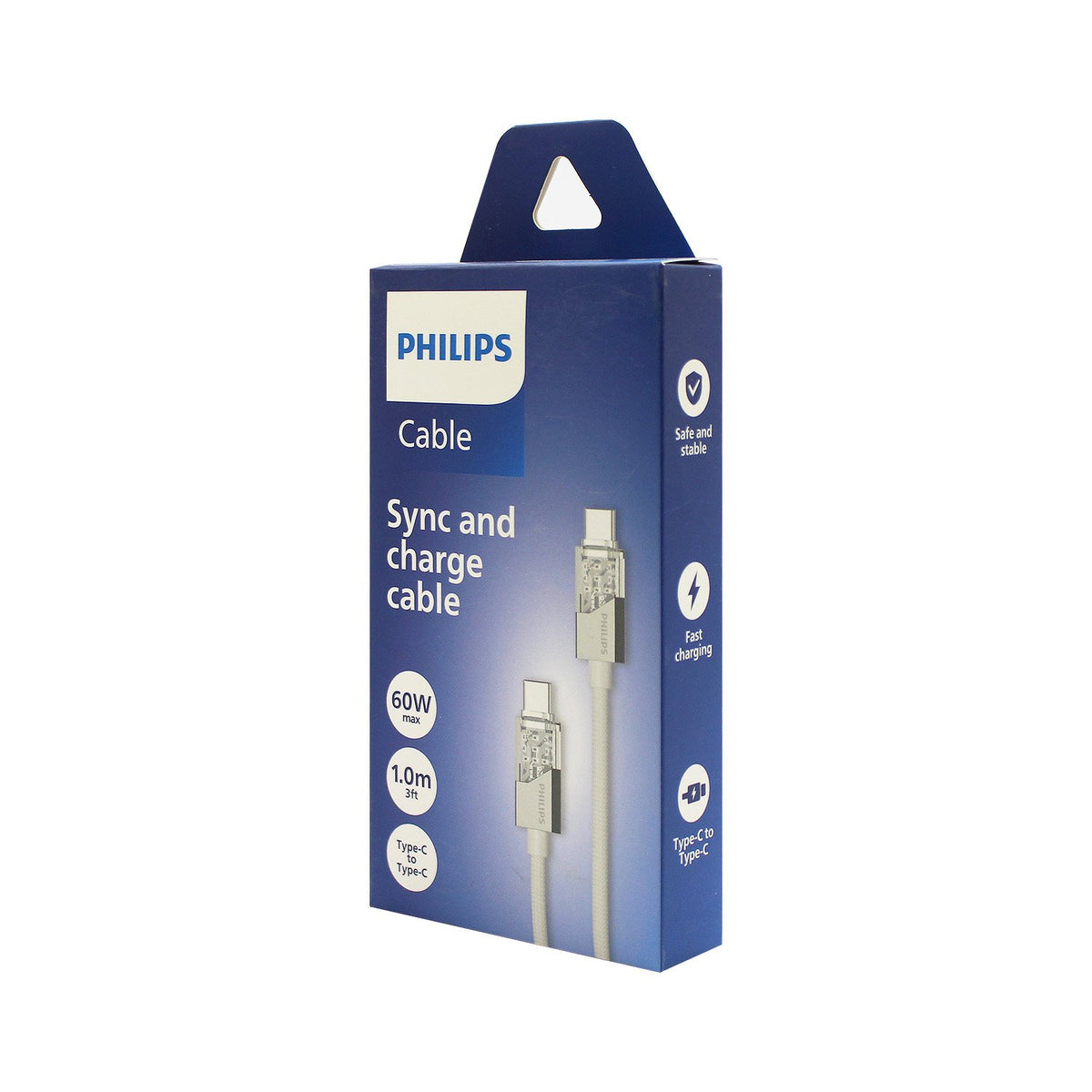 Cable tipo c a c Philips 1mt trenzado