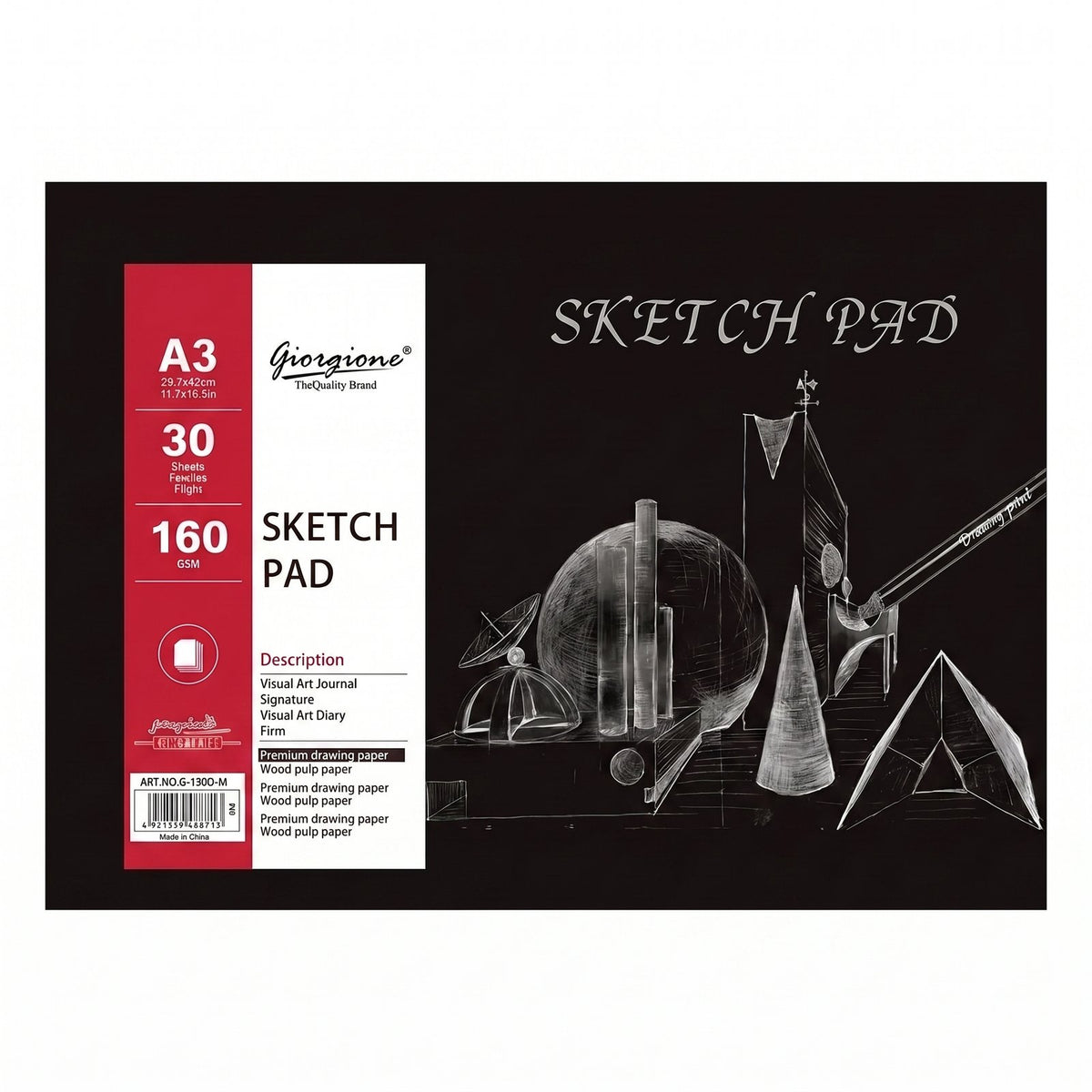 Sketch Pad Giorgione G-SK30 A3 Horizontal 160 g · 30 Hojas Espiral