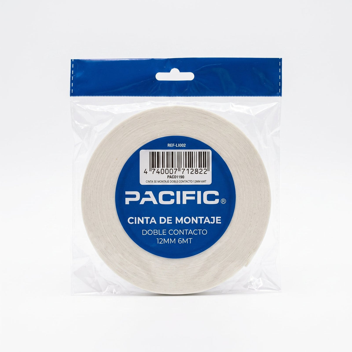 Cinta de Montaje Doble Faz Pacific 12 mm x 6 m – Espuma