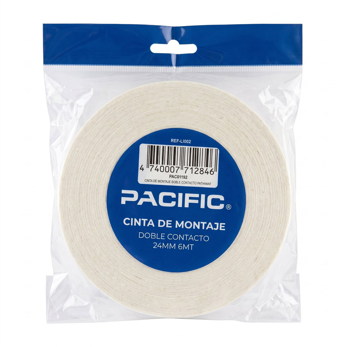 Cinta de Montaje Doble Faz Pacific 24 mm x 6 m – Espuma