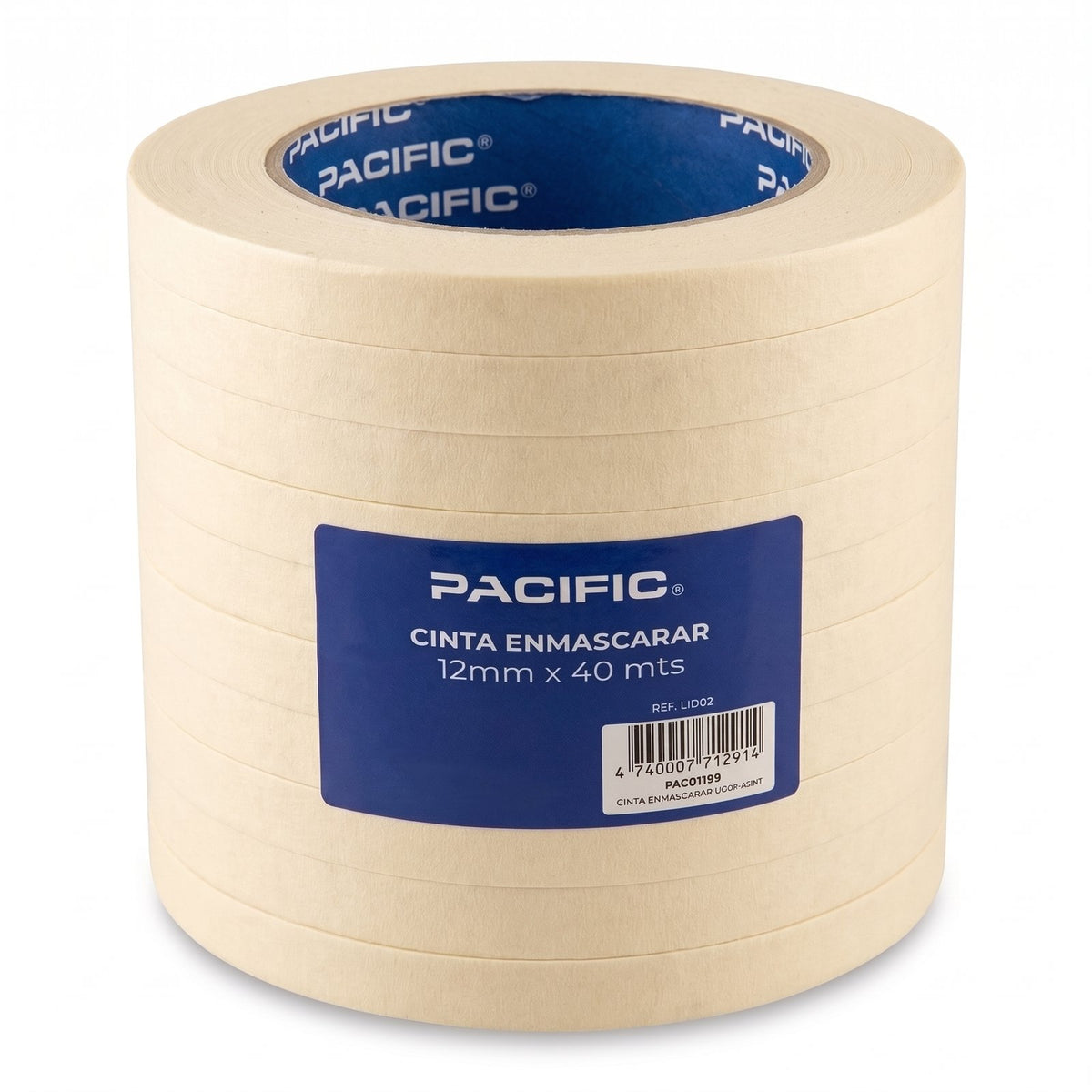 Pack 10 Cintas de Enmascarar Pacific 12 mm x 40 m – Masking Tape