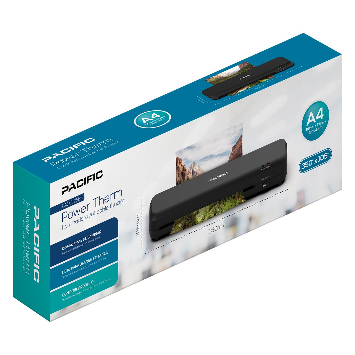 Laminadora Pacific Power Therm A4 Negra