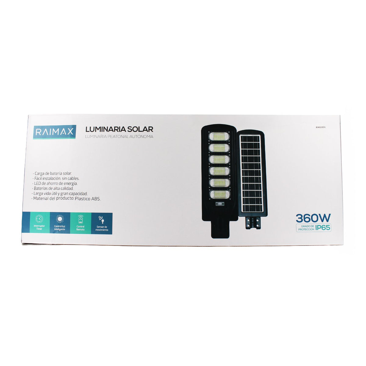 Foco Solar Raimax 360W, 18000MAH 2600Lum