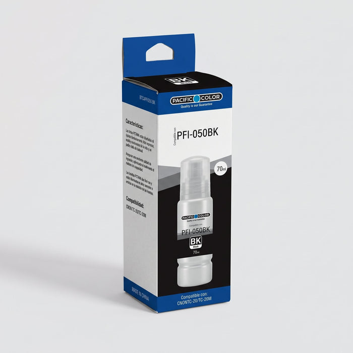 Botellas de Tinta Pacific Color Serie PFI-050 compatibles con Canon TC-20 Black