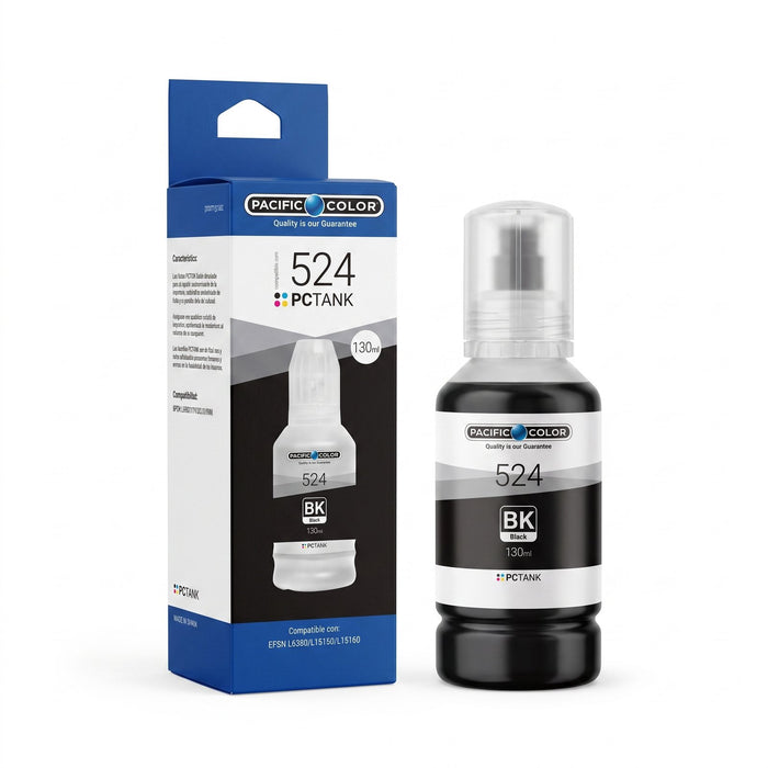 Botella de Tinta Pacific Color 524 BK (Compatible Epson)