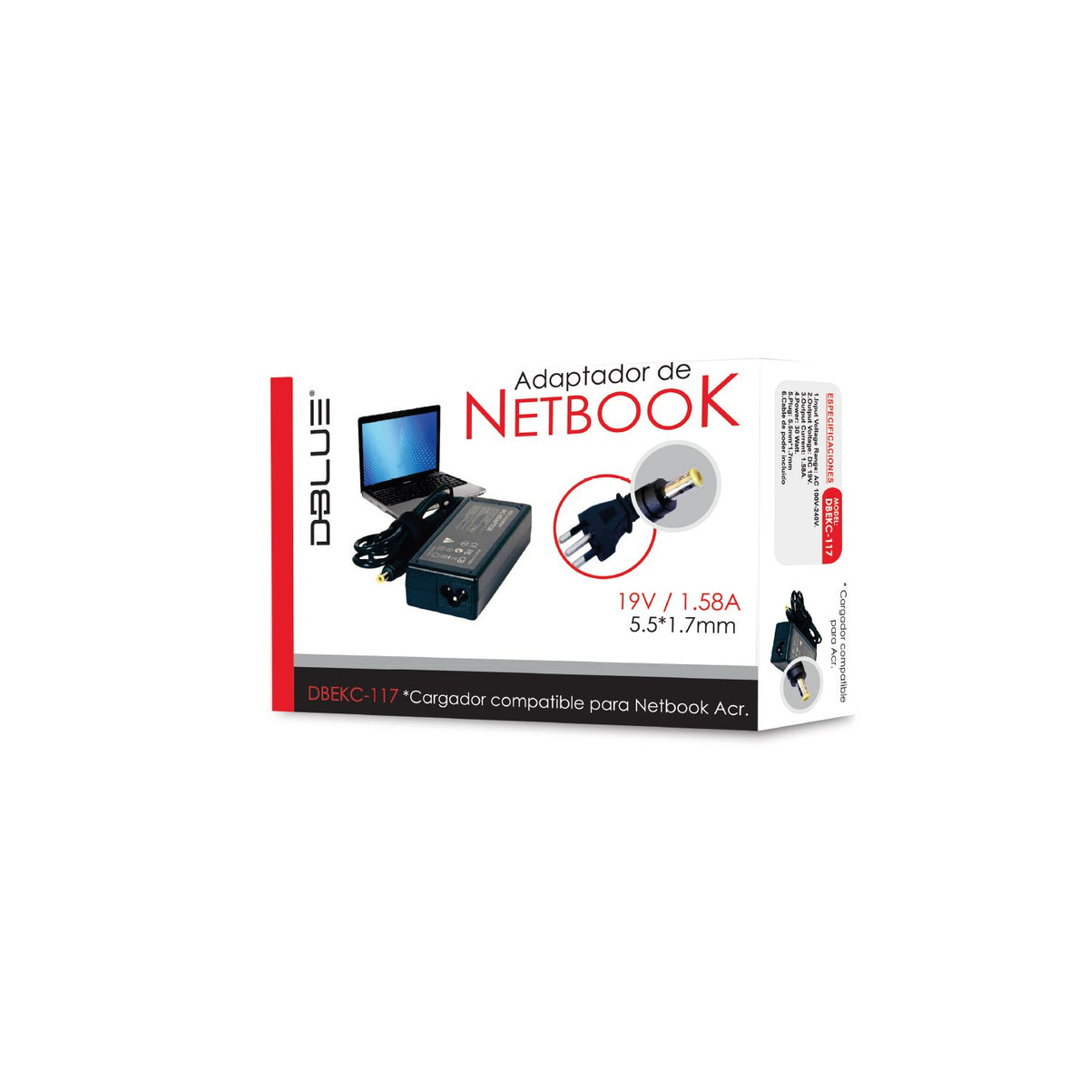 Cargador de notebook DBlue 19.5v/1.58a
