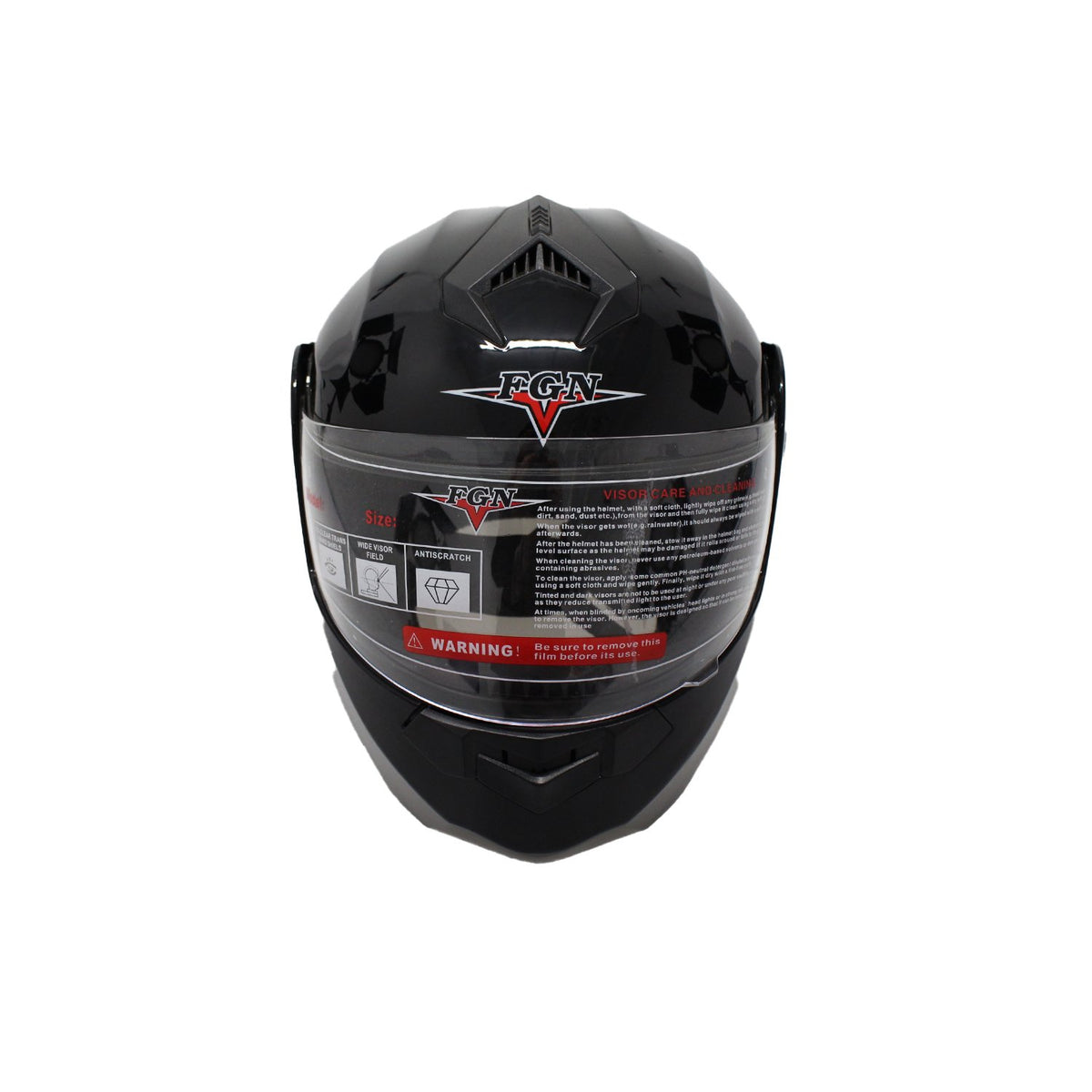 Casco abatible con lente transparente L