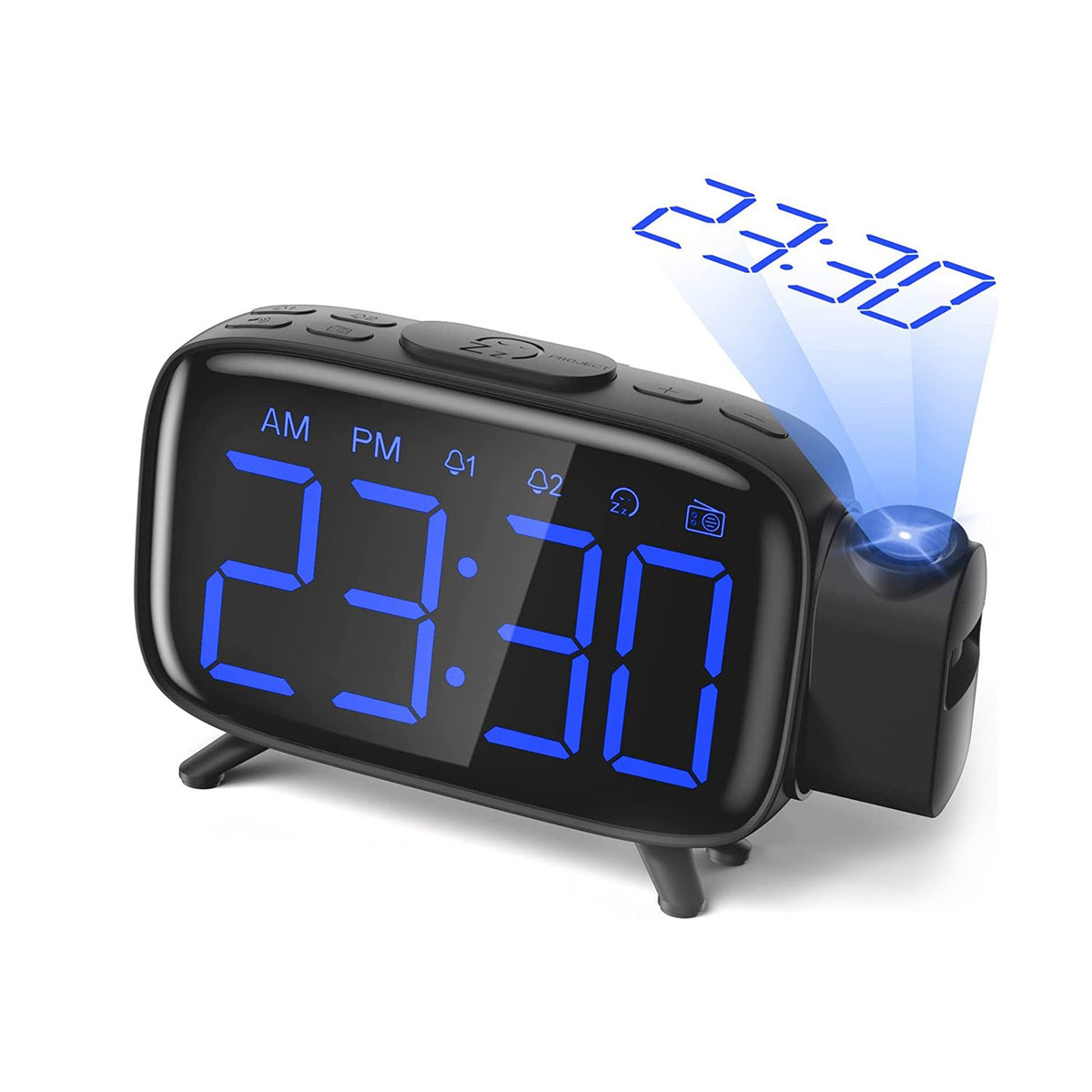 Radio despertador digital con proyector de Luz