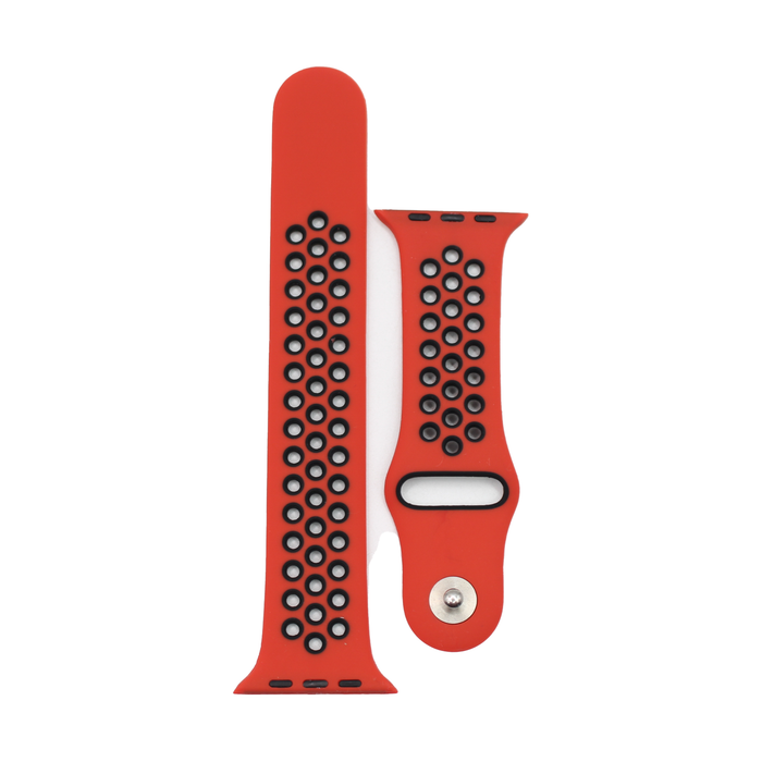 Correa silicona para Apple Watch, color RED BLACK
