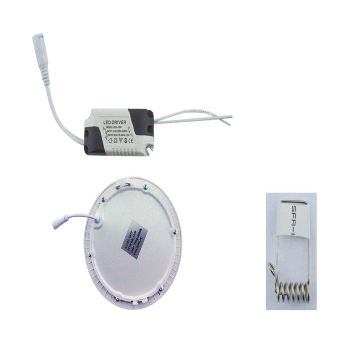 Foco LED panel ondo sobrepuesto, 12W, Luz blanca, ahorro 80%
