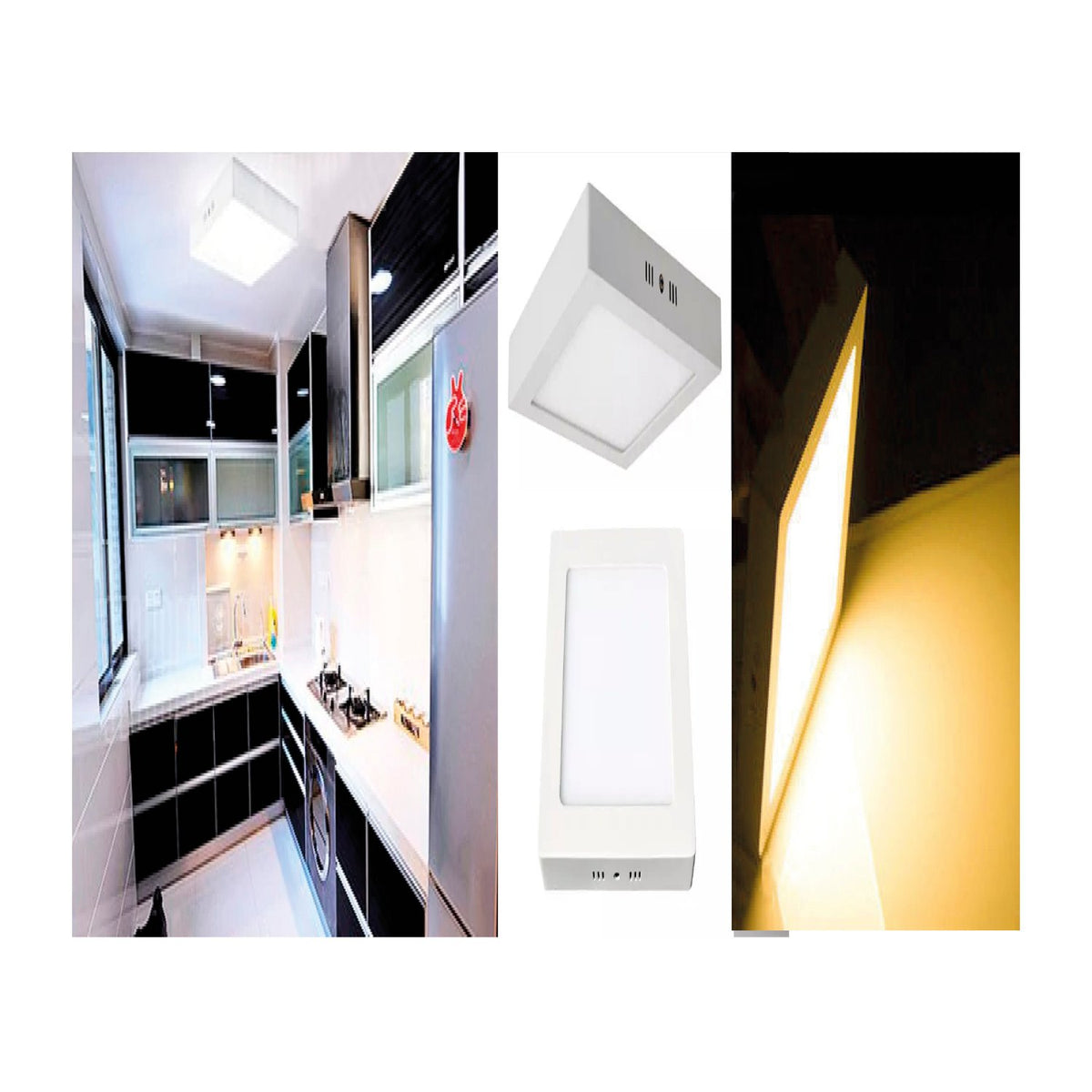 Foco Led Panel Cuadrado 24W, Luz Cálida, 2200 Lúmenes