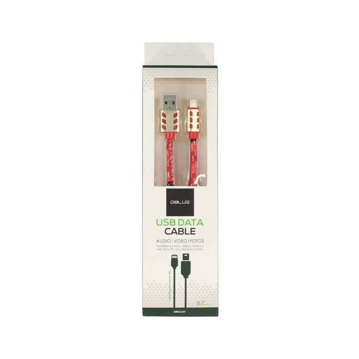 Cable USB 2.0 a Lightning, trenzado, 1 mts. DBlue