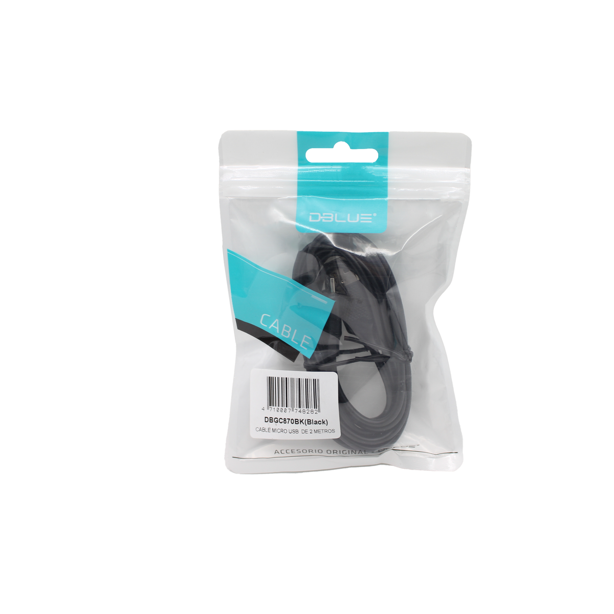 Cable 2mts USB a micro USB 2.0 black