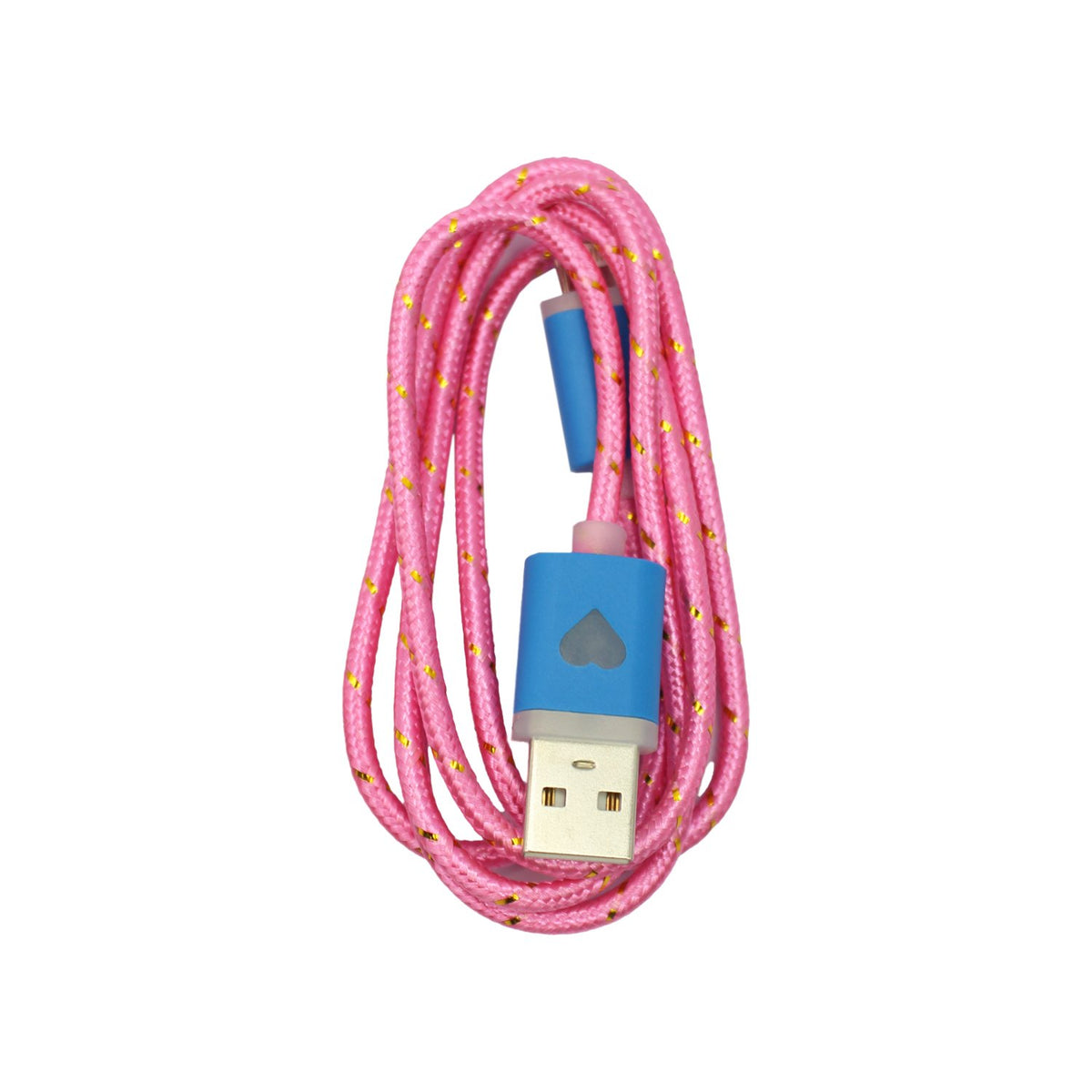 Cable USB A Lightning Con Luz Rosada, 50 Cm, Pink