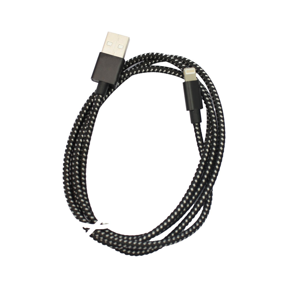 Cable USB a Lightning, trenzado, 1 mts. color BK.