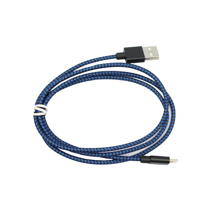 Cable USB a Lightning, trenzado, 1 mts. color BLUE.