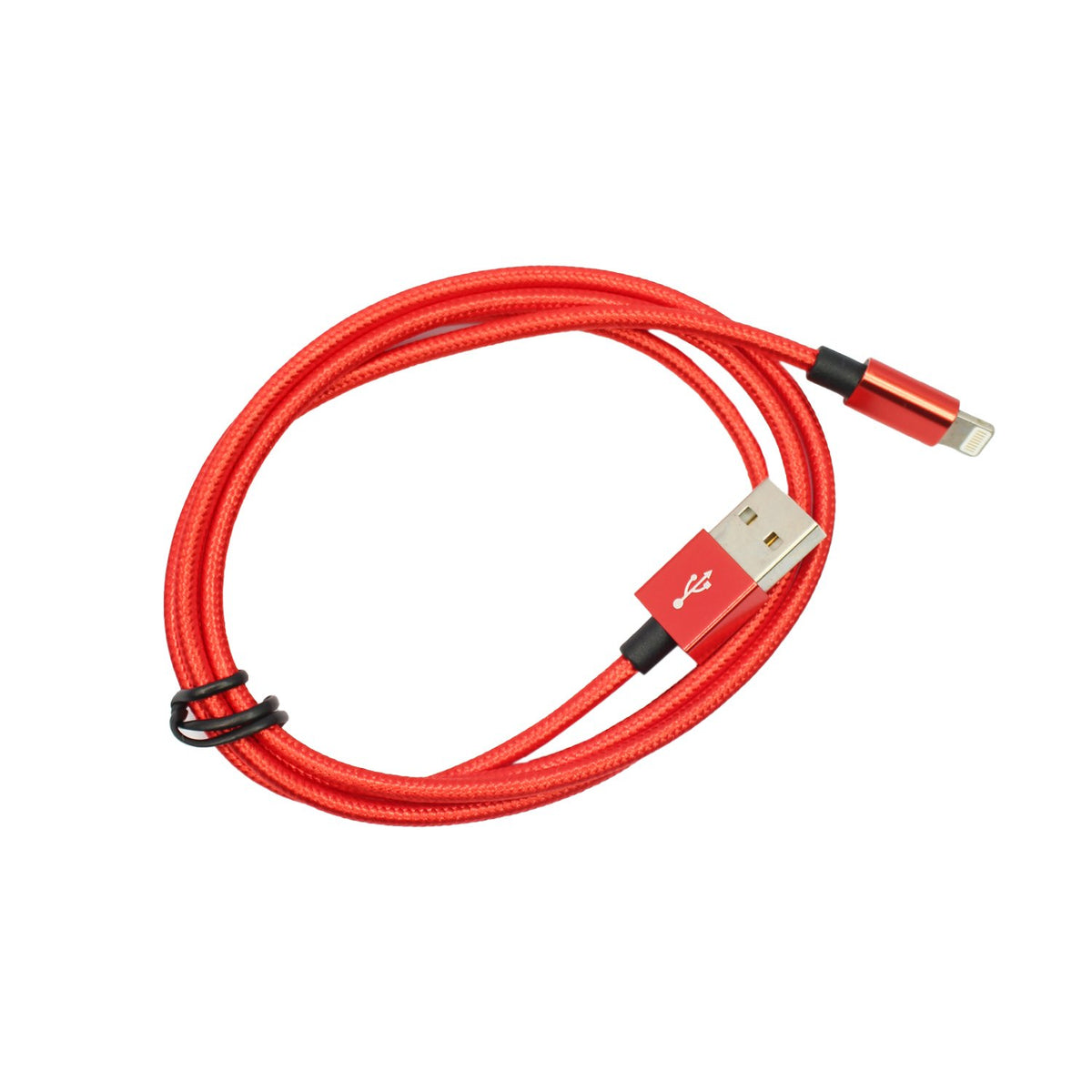 Cable USB a Lightning, trenzado, 1 mts. color RED.