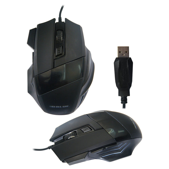 Mouse Gamer USB, 800- 1200- 1600Dpi, Luz Led