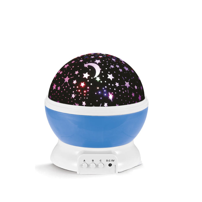 Luz Nocturna Con Proyección de Estrellas. azul
