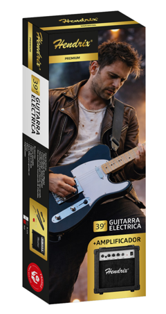 Guitarra Eléctrica Hendrix 39" (Cuerpo Sólido) Negra
