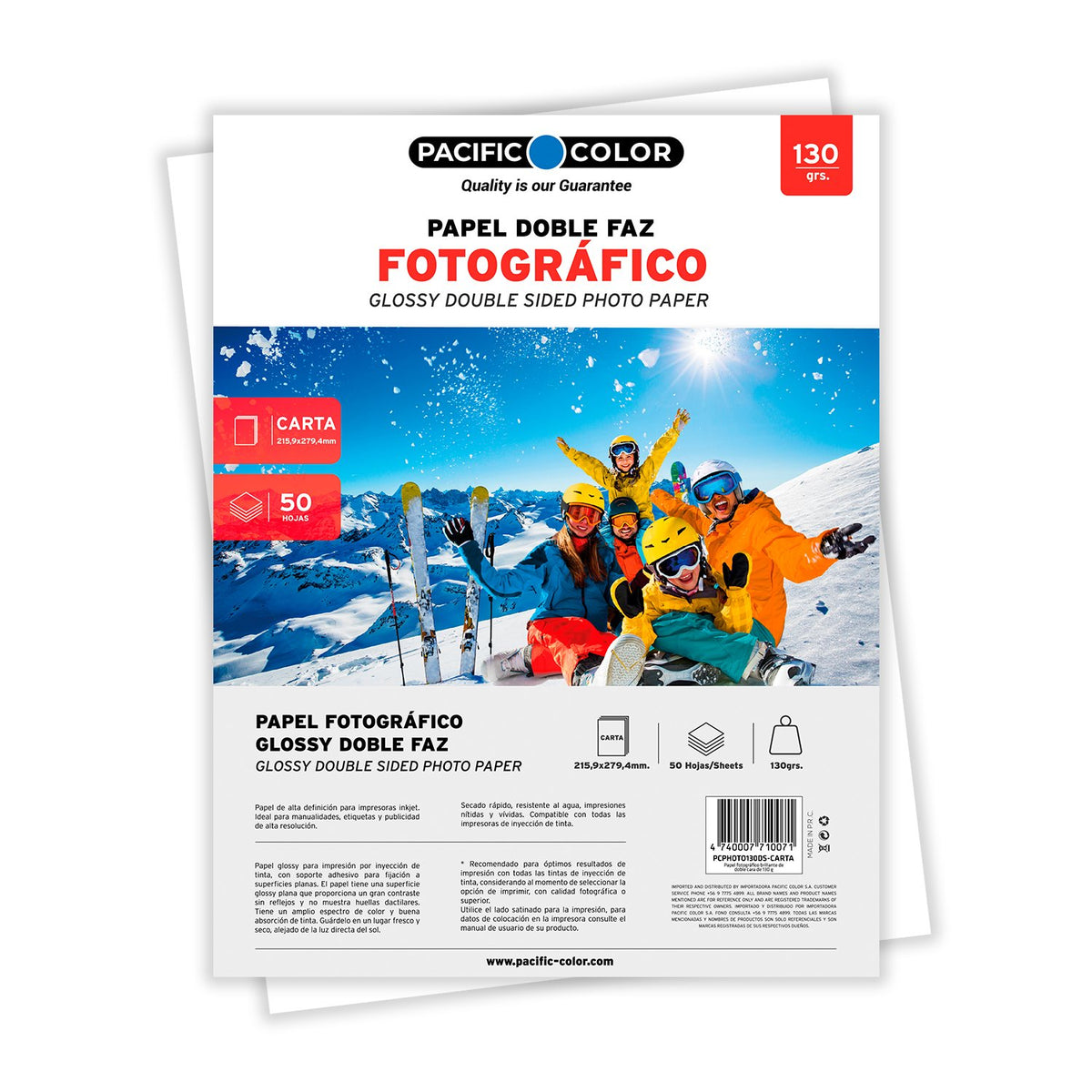 Papel fotográfico Glossy carta doble cara