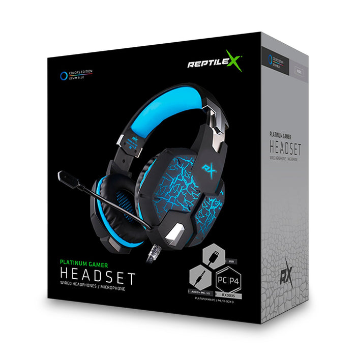Audífono ReptileX Gamer Con Led y Micrófono