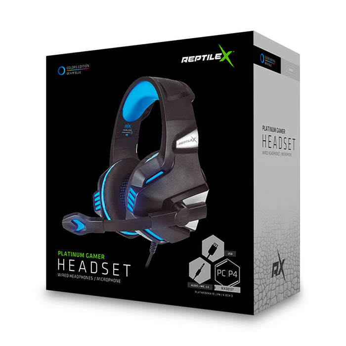 Audífono ReptileX Gamer Con Led y Micrófono