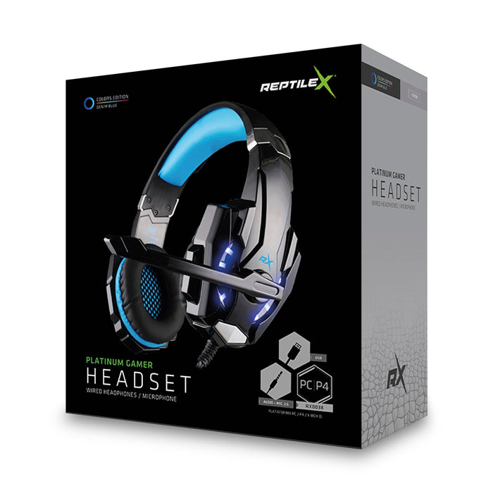 Audífono ReptileX Gamer Con Led y Micrófono