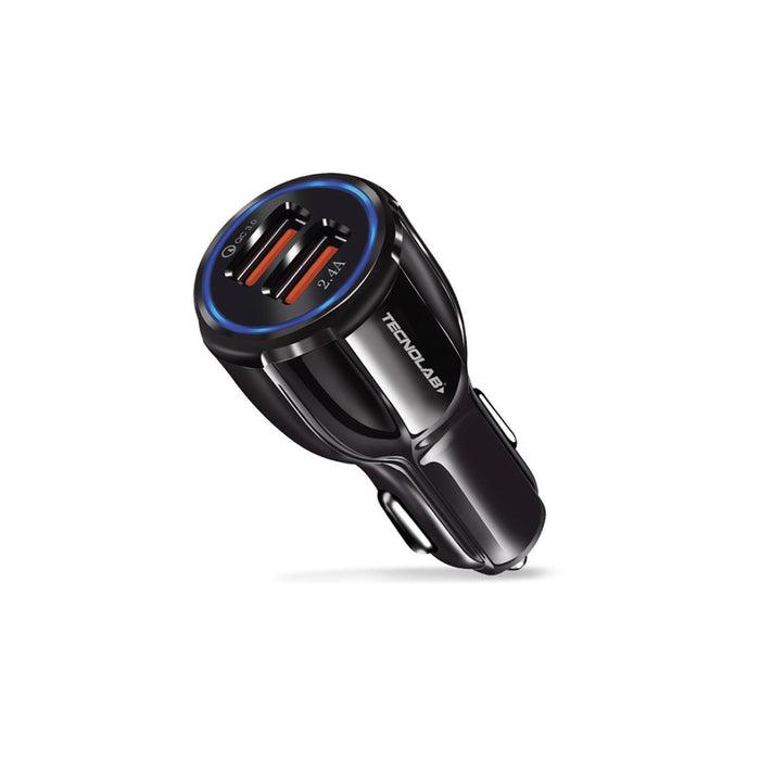 Cargador Auto 12V Doble Tipo Carga Rápida 3.0 negro