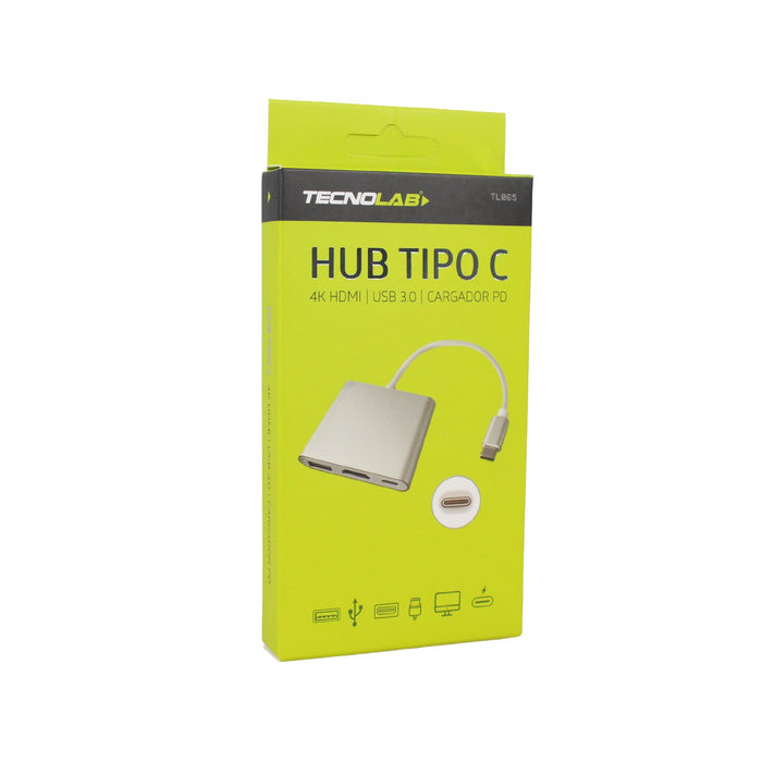 Hub Tecnolab Tipo C a HDMI 4K USB 3.0