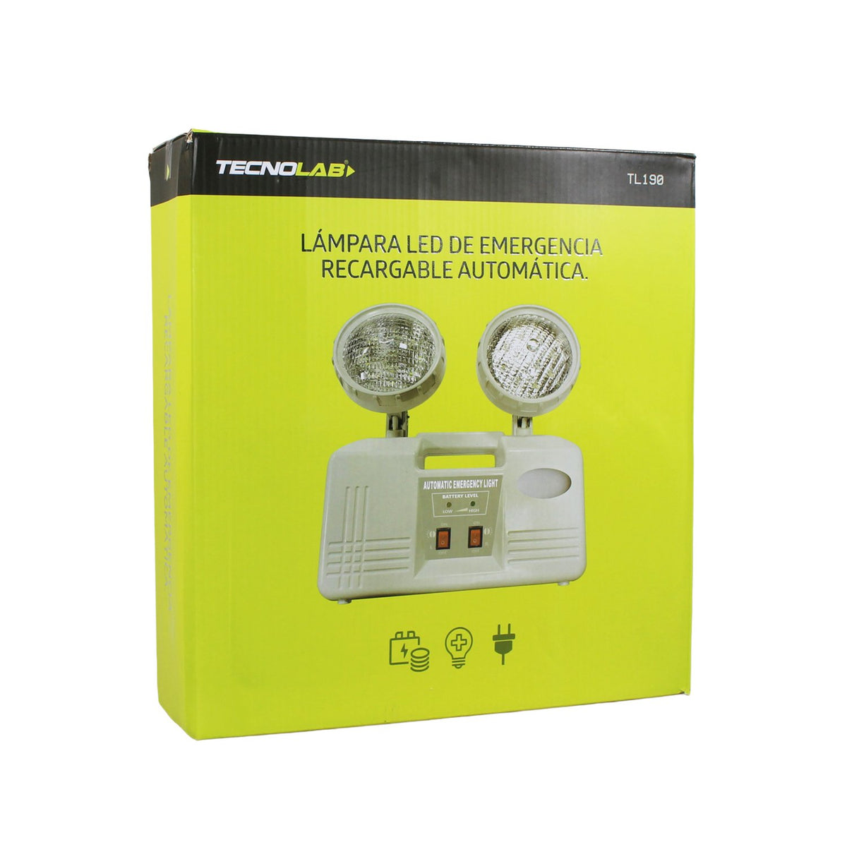 Luz De Emergencia Led Recargable, Doble Foco. 180 Lúmenes