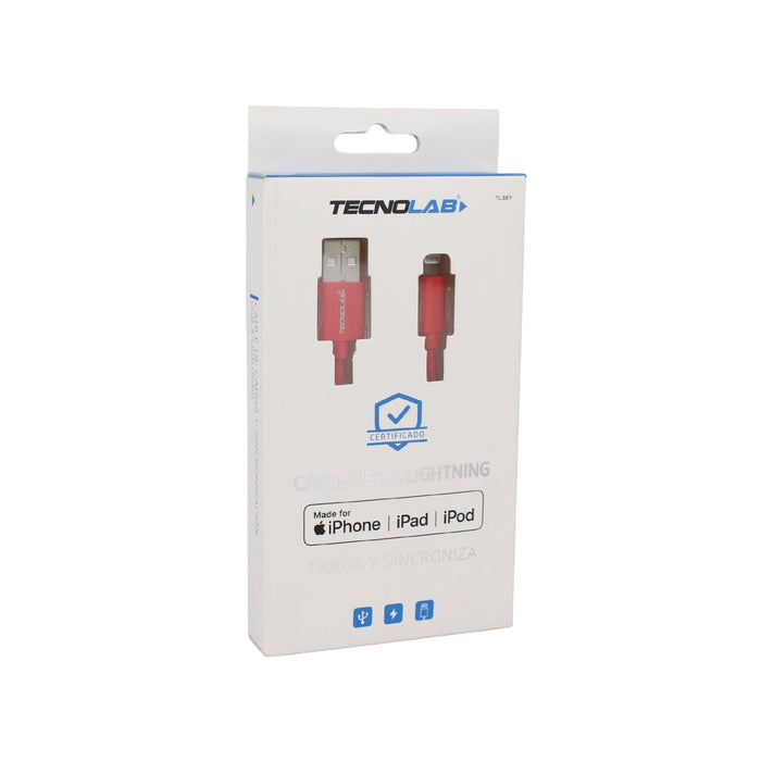Cable USB a Lightning rojo