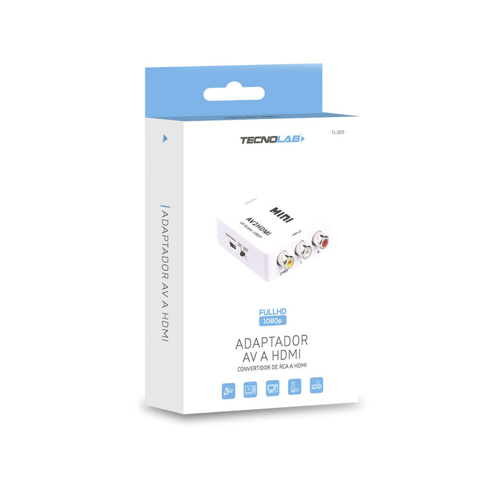 Convertidor Tecnolab RCA AV A HDMI 1080P.